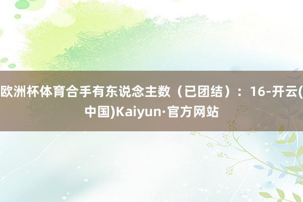 欧洲杯体育合手有东说念主数（已团结）：16-开云(中国)Kaiyun·官方网站