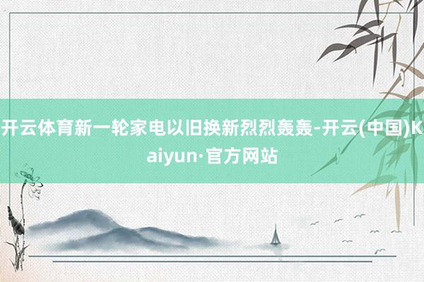 开云体育新一轮家电以旧换新烈烈轰轰-开云(中国)Kaiyun·官方网站