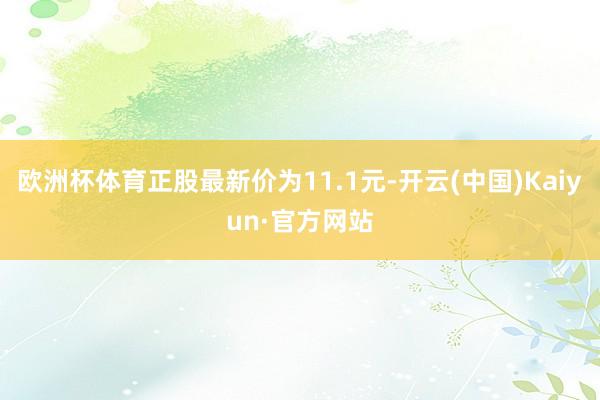 欧洲杯体育正股最新价为11.1元-开云(中国)Kaiyun·官方网站