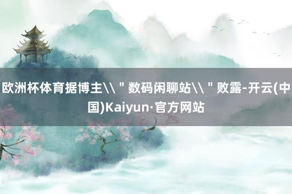 欧洲杯体育据博主\＂数码闲聊站\＂败露-开云(中国)Kaiyun·官方网站