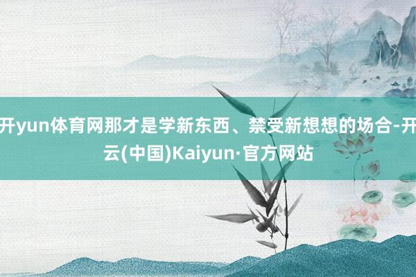 开yun体育网那才是学新东西、禁受新想想的场合-开云(中国)Kaiyun·官方网站