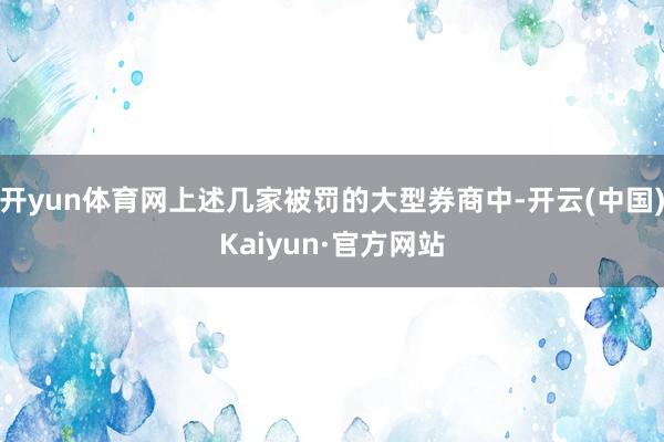 开yun体育网上述几家被罚的大型券商中-开云(中国)Kaiyun·官方网站