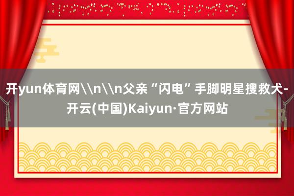 开yun体育网\n\n父亲“闪电”手脚明星搜救犬-开云(中国)Kaiyun·官方网站