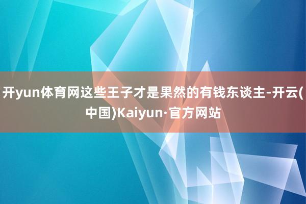 开yun体育网这些王子才是果然的有钱东谈主-开云(中国)Kaiyun·官方网站