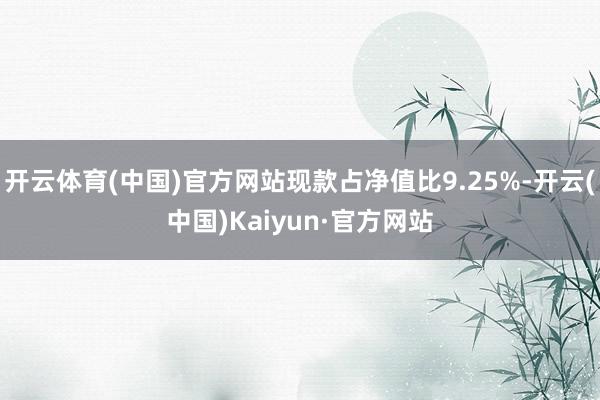 开云体育(中国)官方网站现款占净值比9.25%-开云(中国)Kaiyun·官方网站